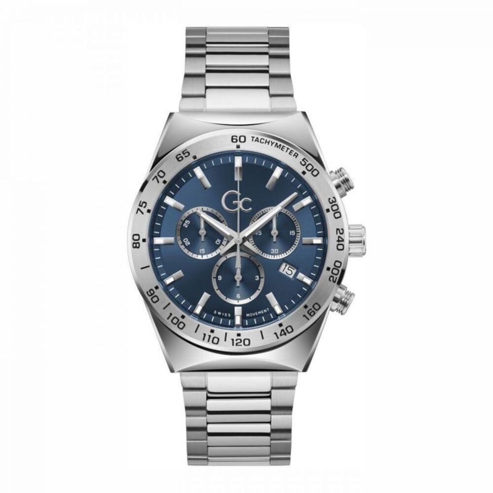 GC Stainless Steel Dress Watch with Date Display Men Gray Watches